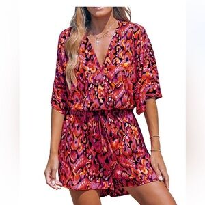 Women's Pink Boho V-Neck
Romper 🆕